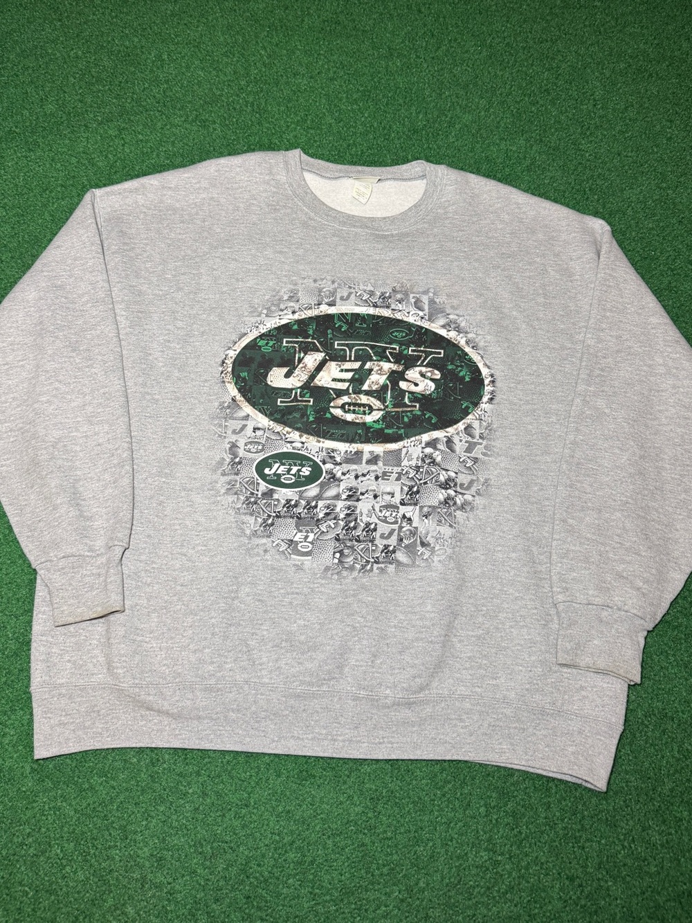 Vintage 90s New York Jets Crewneck Sweatshirt, Football NFL Grey Baggy XXL